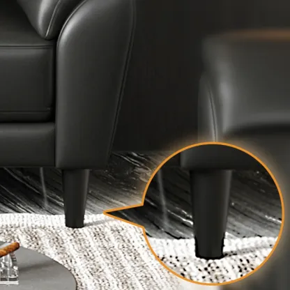 59"-86.5'' Modern Black Upholstered 3 Seater Sofa Apartment Sofa Sleeper Couch Image - 7
