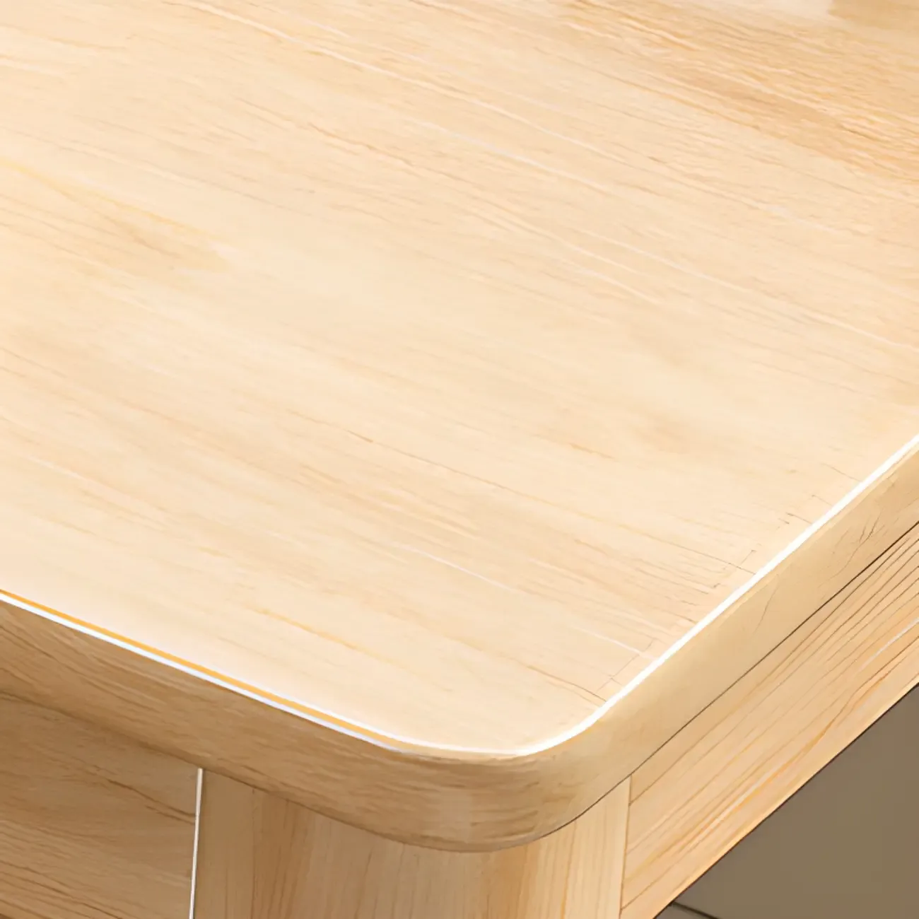 55" Modern Rubber Wood Writing Desk with 2 Drawers Image - 9