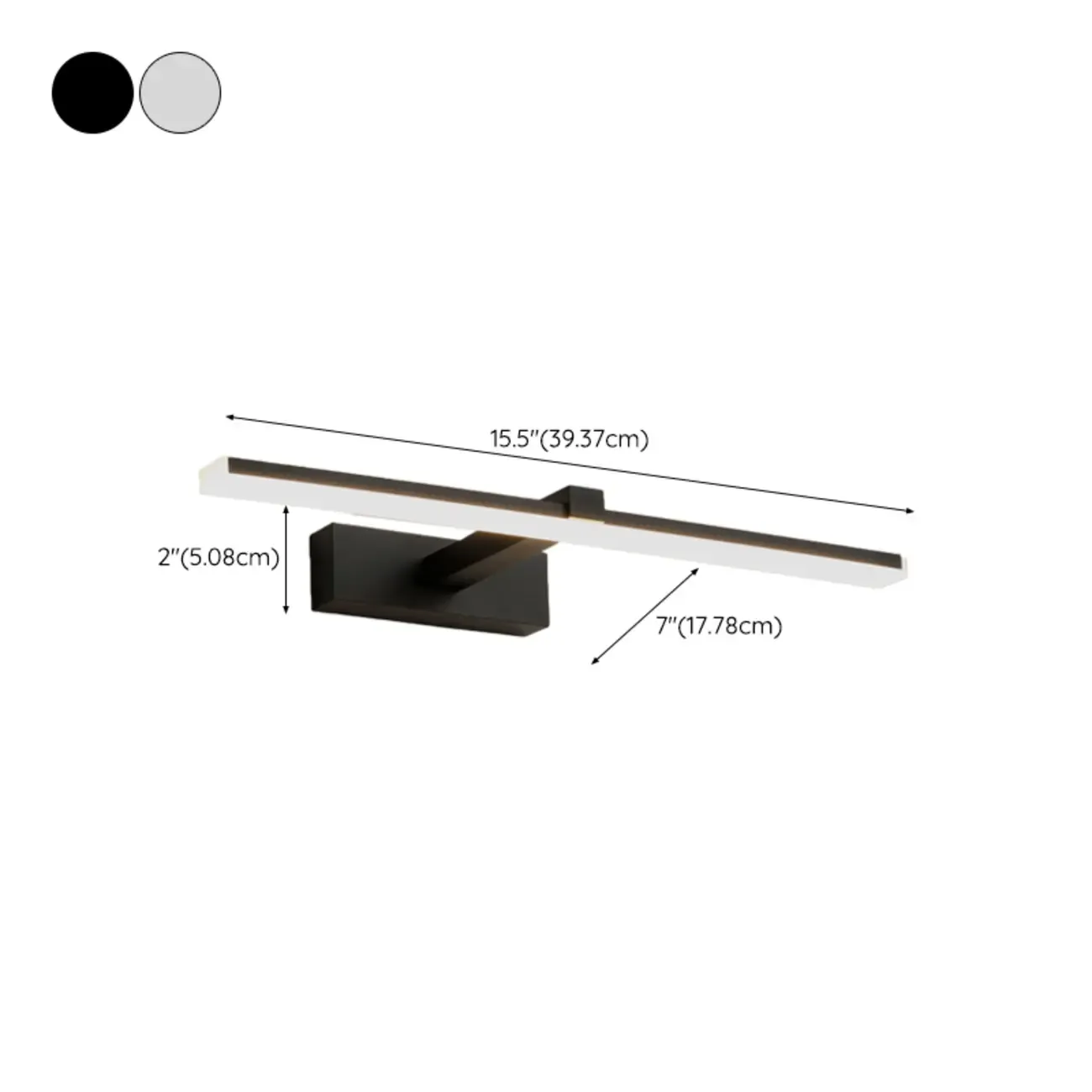 Stylish Modern Vanity Light with Integrated LED for Bathroom #size