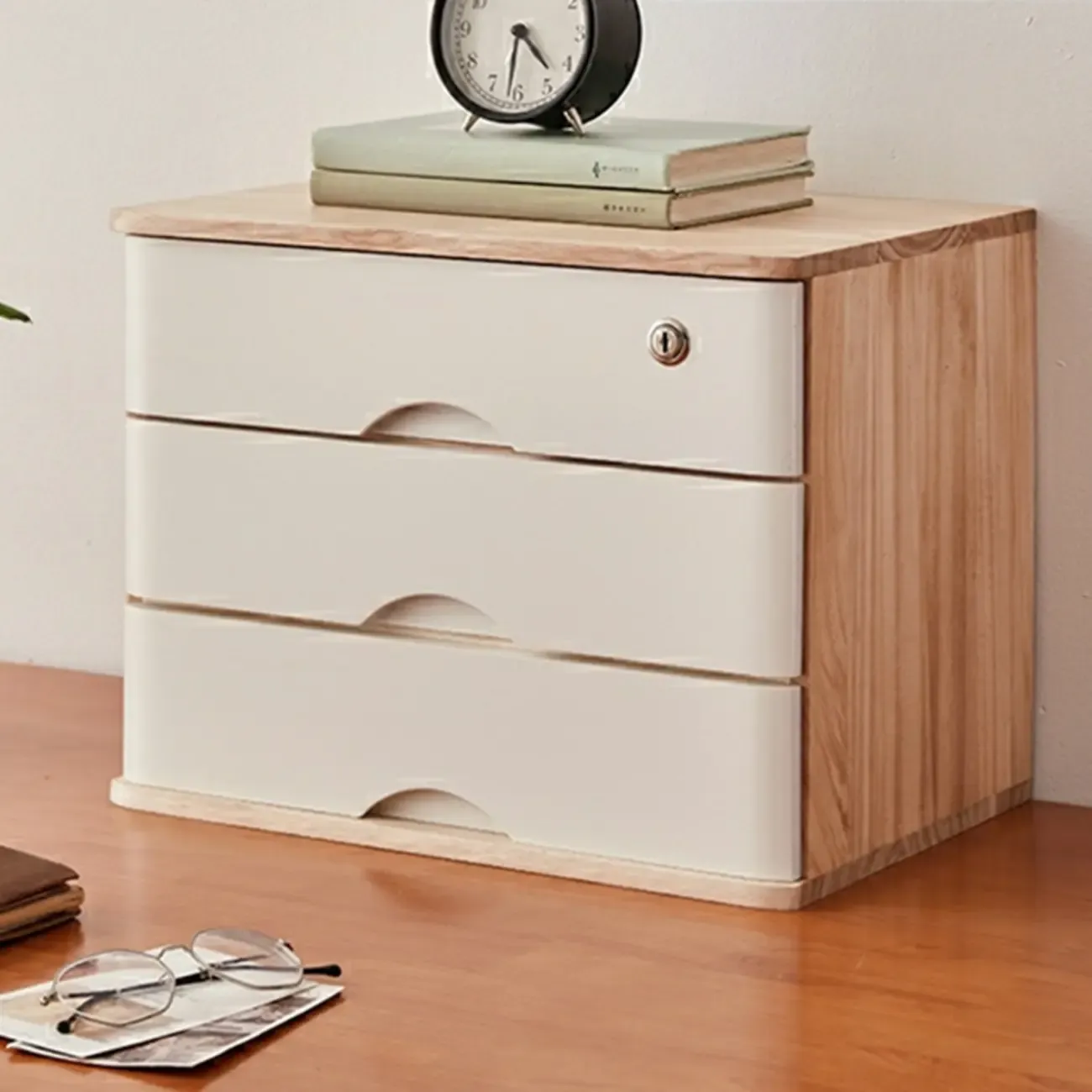 Modern Lateral/ Vertical Solid Wood Filing Cabinet Image - 24