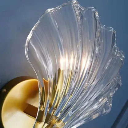 Modern Geometric Metal Vanity Lights with Glass Shell Shade Image - 11