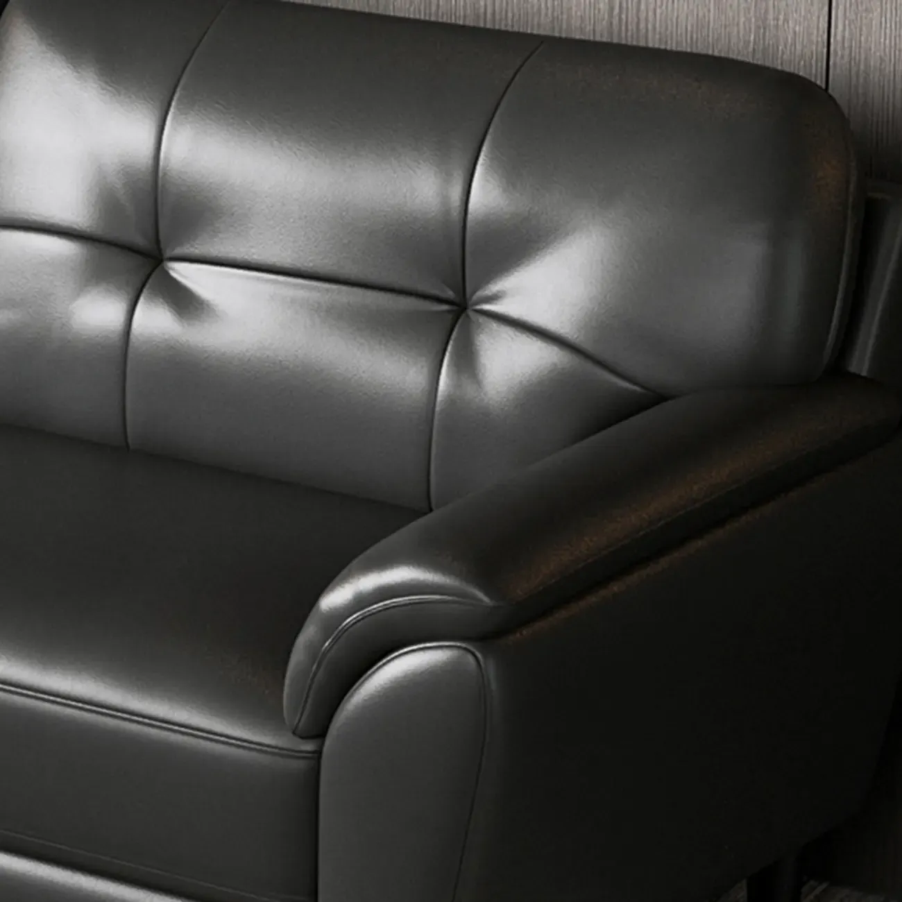 59"-86.5'' Modern Black Upholstered 3 Seater Sofa Apartment Sofa Sleeper Couch Image - 10