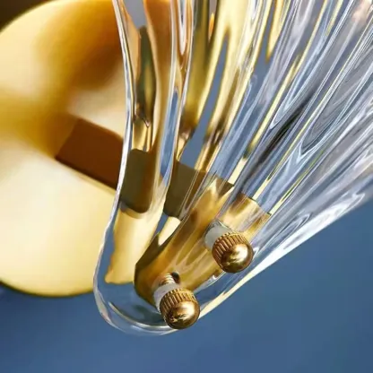 Modern Geometric Metal Vanity Lights with Glass Shell Shade Image - 12