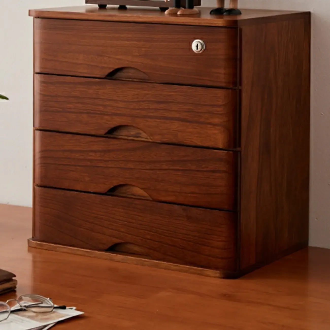 Modern Lateral/ Vertical Solid Wood Filing Cabinet Image - 26