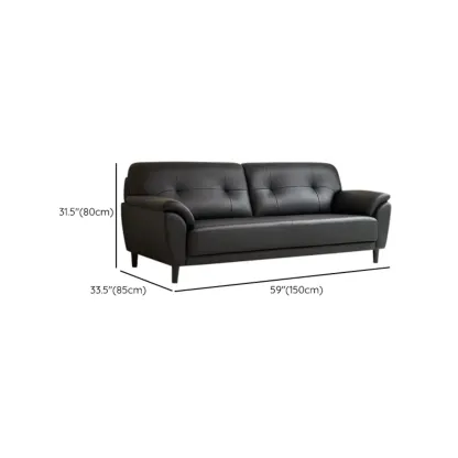 59"-86.5'' Modern Black Upholstered 3 Seater Sofa Apartment Sofa Sleeper Couch #size