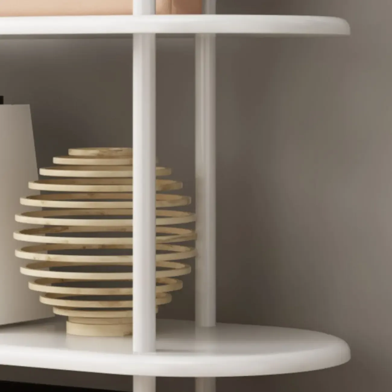 4-Tiers Etagere Arched Open Bookshelf with Metal Frame in White & Black Image - 10