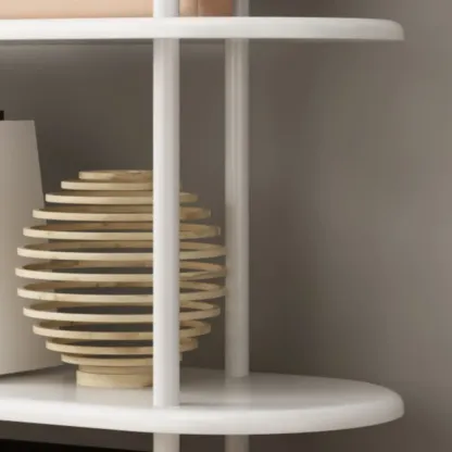 4-Tiers Etagere Arched Open Bookshelf with Metal Frame in White & Black Image - 10