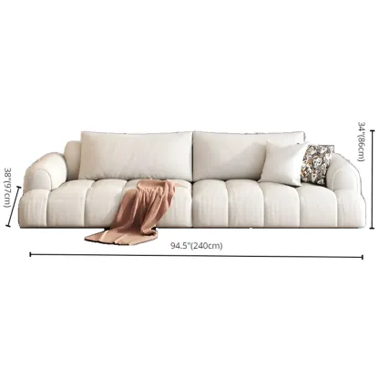 Modern Off-White Fabric Upholstery Sofa for Living Room Image - 7