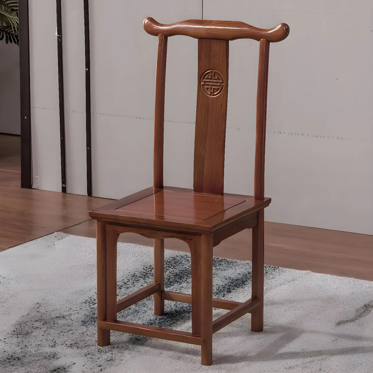 Traditional Solid Wood Dining Chair High Slat Back Side Chair Image - 1 | homeyfad