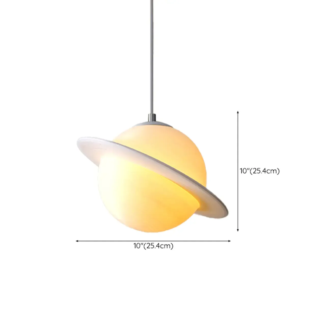 Kids Resin White Planet Shape Pendant Light for Bedroom #size