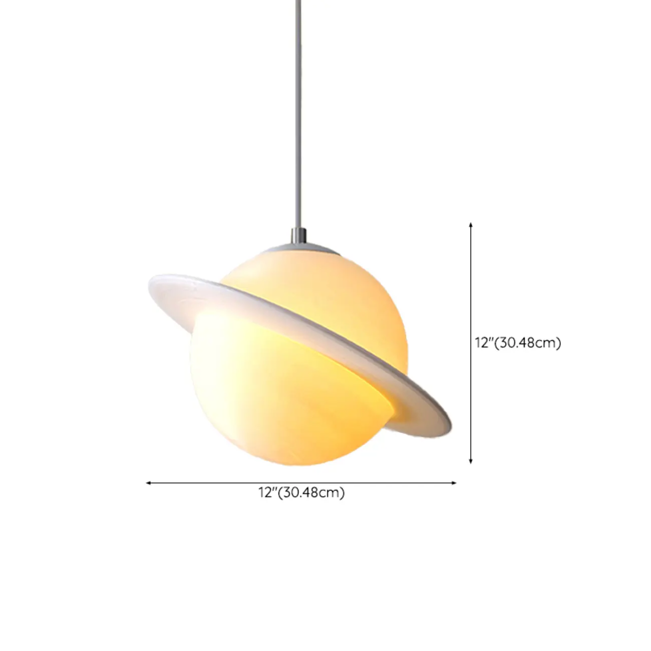 Kids Resin White Planet Shape Pendant Light for Bedroom Image - 14 | homeyfad