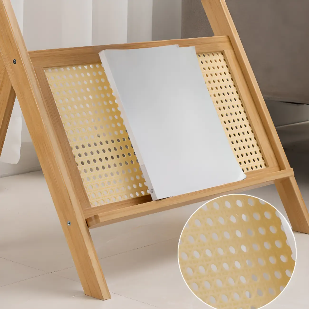 Foldable Transparent Magazine Rack Table Image - 8