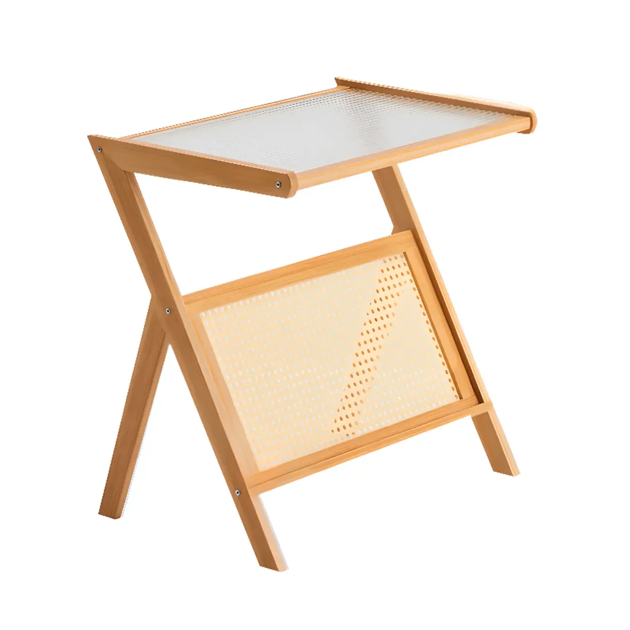 Foldable Transparent Magazine Rack Table Image - 10