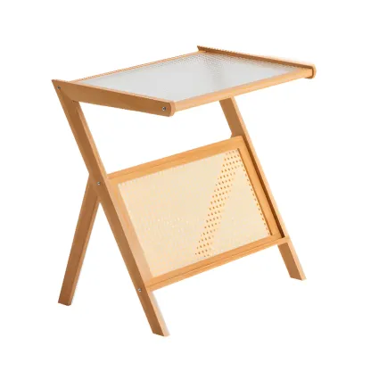 Foldable Transparent Magazine Rack Table Image - 10