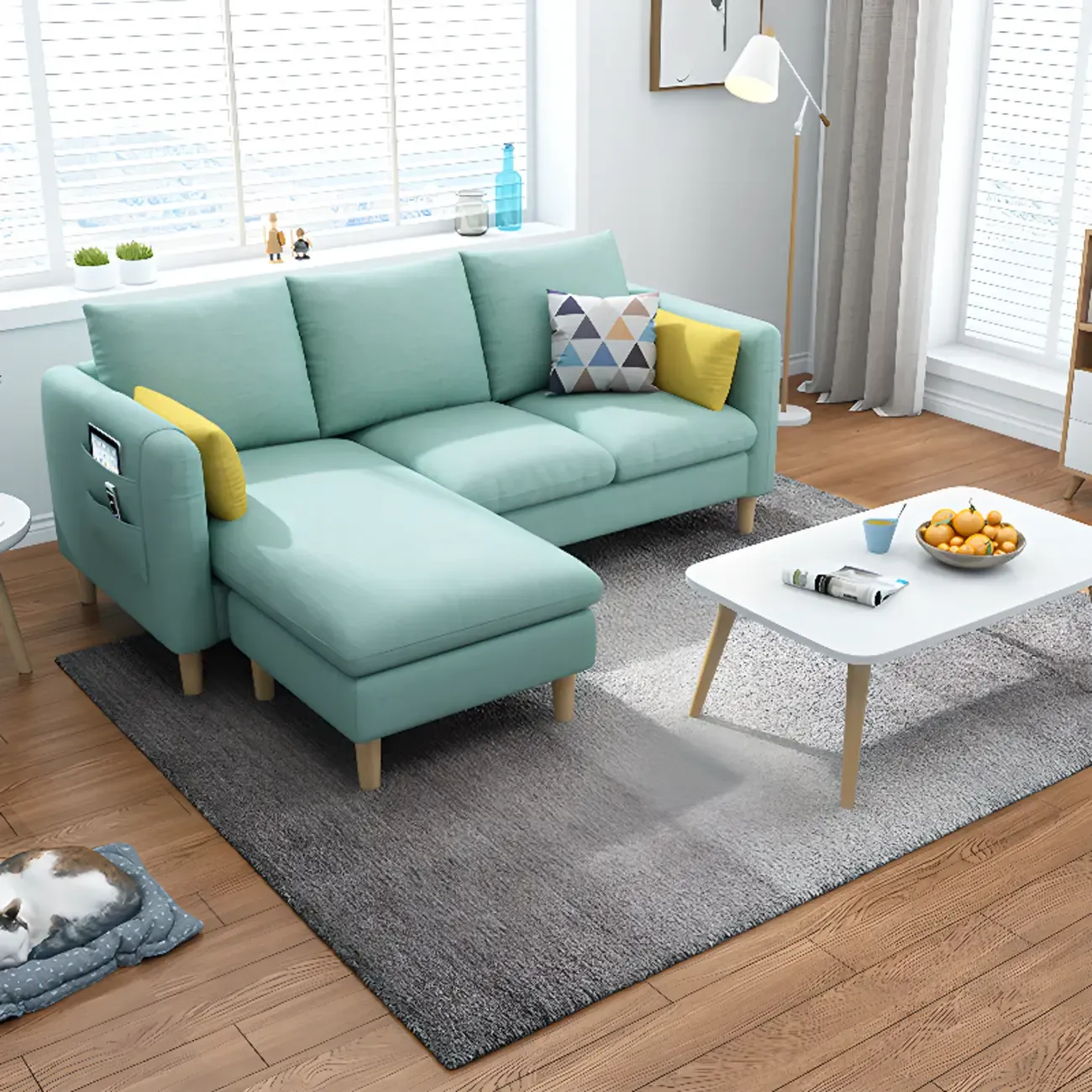 Modern Upholstered Sectional Sofa with Receptacle Storage Image - 1