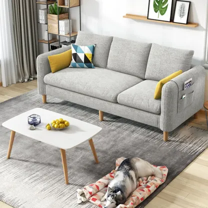Modern Upholstered Sectional Sofa with Receptacle Storage Image - 2