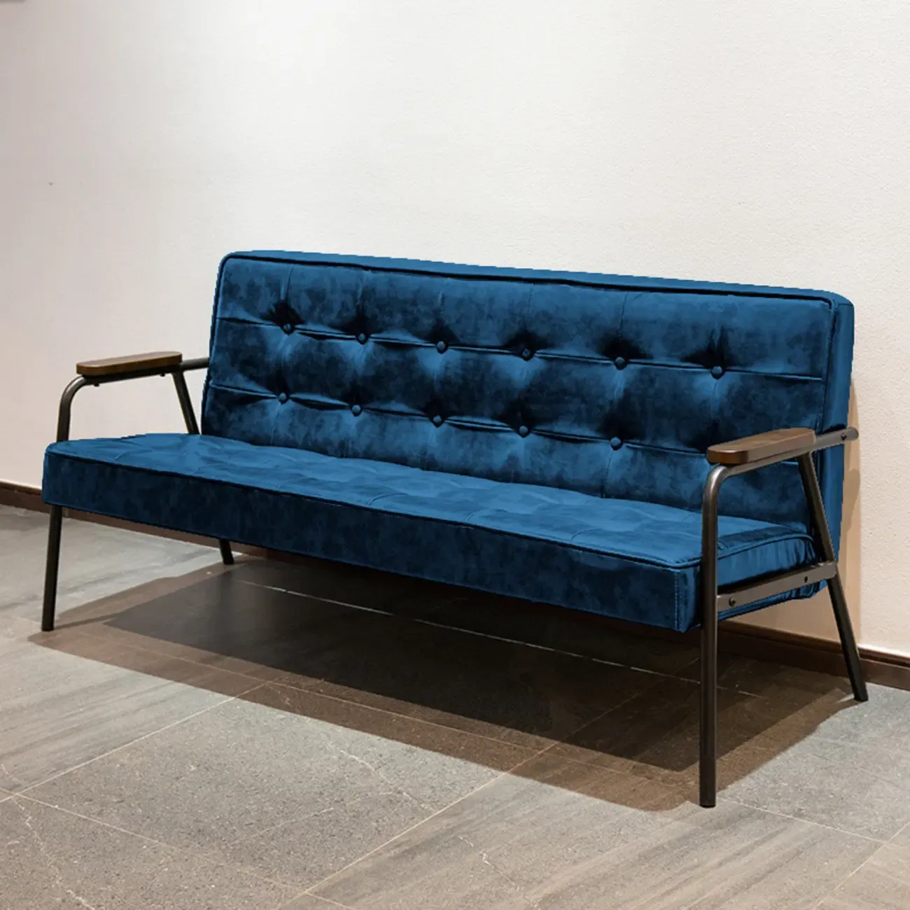 Minimalist Leather Upholstery Sofa with Metal Legs Image - 5
