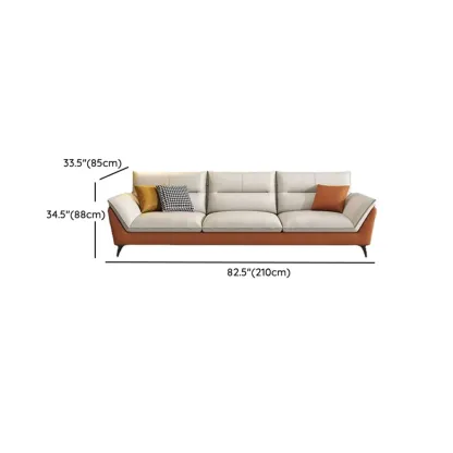 Comfy Upholstered Sofa Couch with 3 Throw Pillows for Drawing Room Image - 11