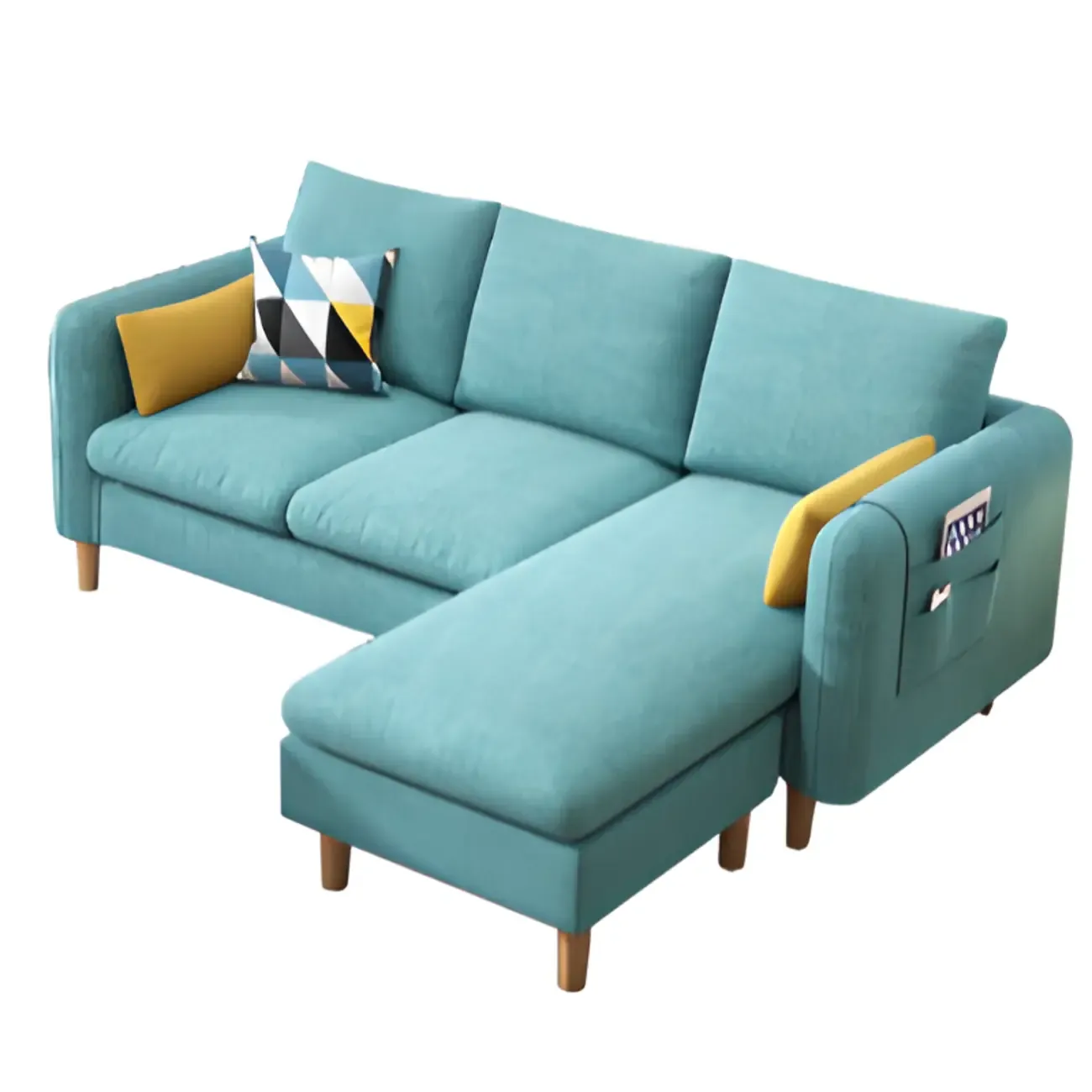 Modern Upholstered Sectional Sofa with Receptacle Storage Image - 4