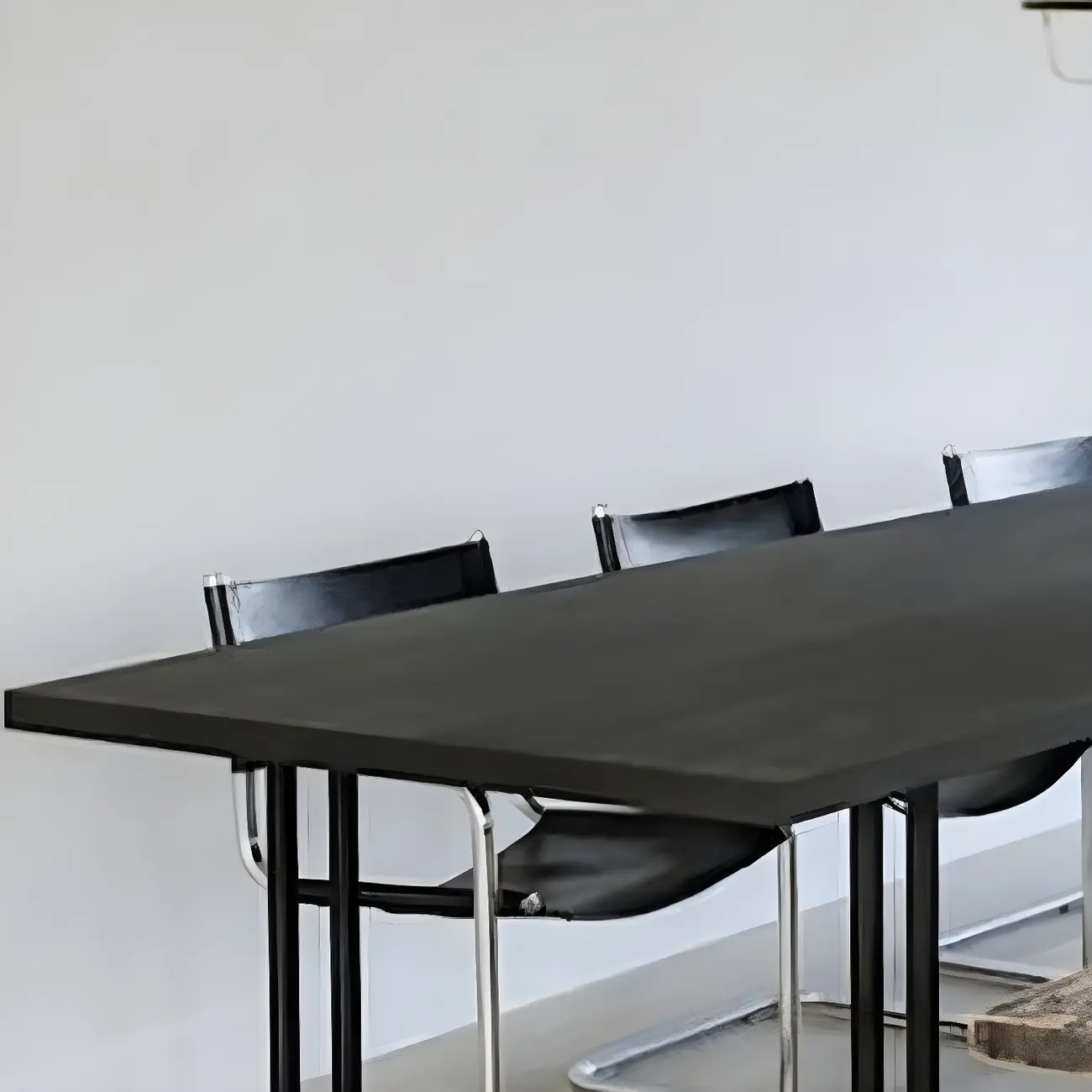 Industrial Black Rectangular Writing Desk with Metal Base  Image - 6 | homeyfad