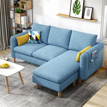 Modern Upholstered Sectional Sofa with Receptacle Storage Image - 5