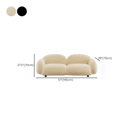 Modern Black Flannel Loveseat 3 Seater Upholstered Sofa for Living Room Image - 16