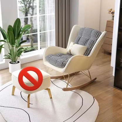 2 Piece Set Upholstered Rocking Chair Couch for Living Room Image - 2