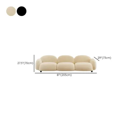 Modern Black Flannel Loveseat 3 Seater Upholstered Sofa for Living Room Image - 17