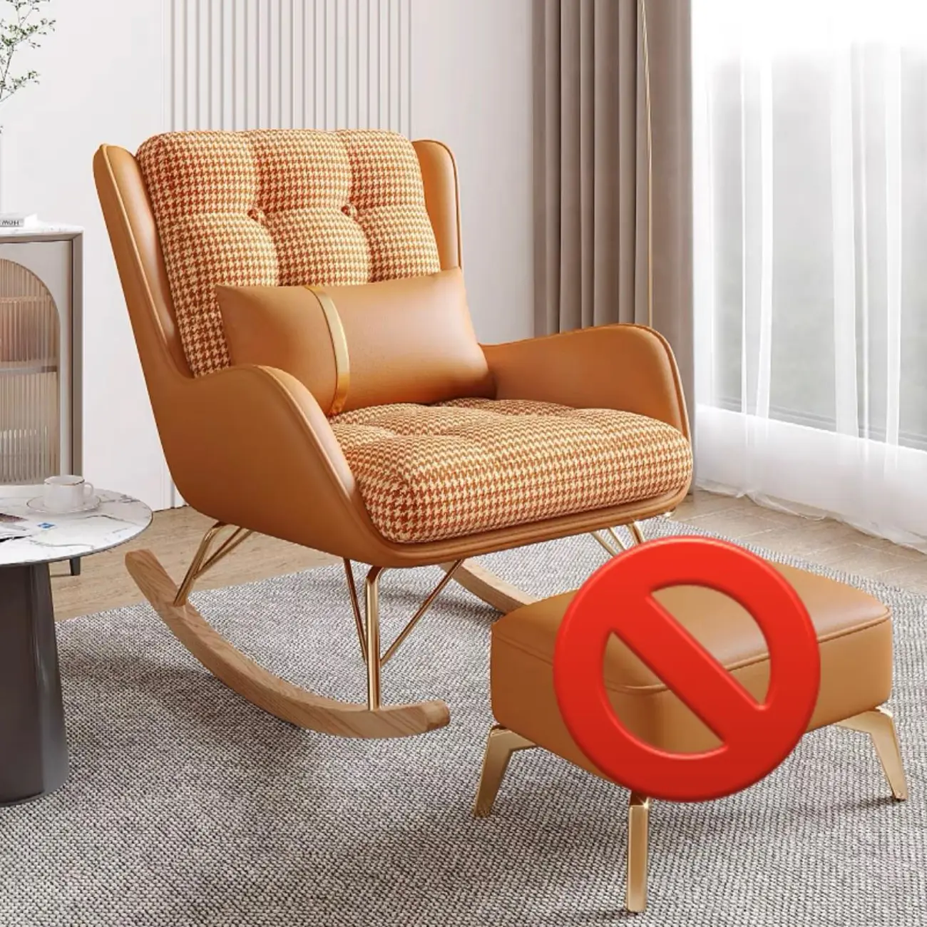 2 Piece Set Upholstered Rocking Chair Couch for Living Room Image - 3 | homeyfad