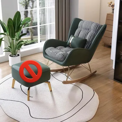2 Piece Set Upholstered Rocking Chair Couch for Living Room Image - 4