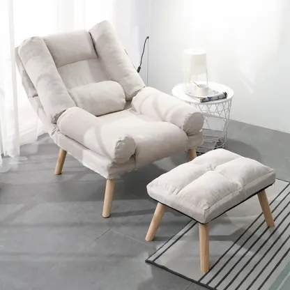 Modern Wood Frame Soft Fabric Recliner Sofa with Locking Back Angle Adjustment Image - 1