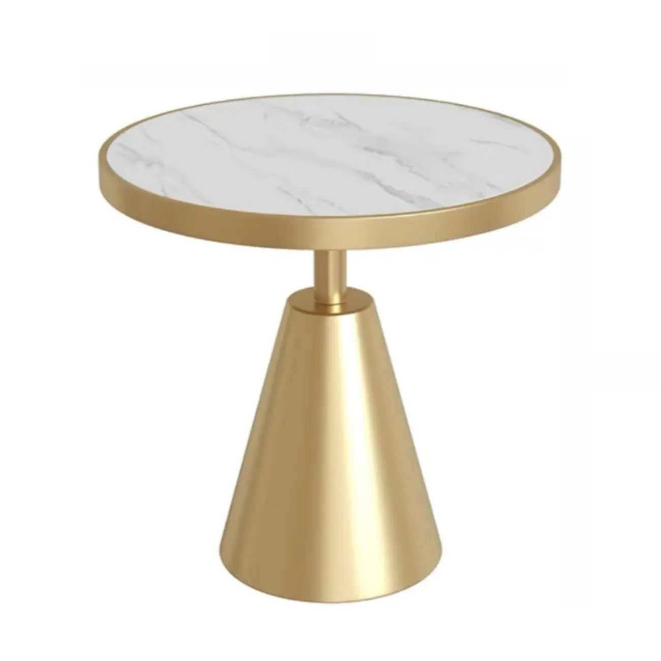 Art Deco Sintered Stone Circular Side Table Image - 6