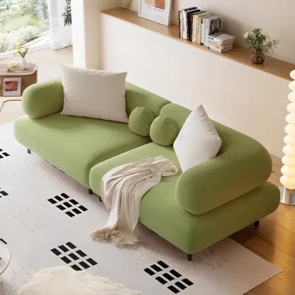 Italian Minimalist Casual Sofa Upholstered 3 Seater Sofa Image - 1
