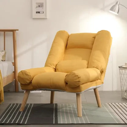 Modern Wood Frame Soft Fabric Recliner Sofa with Locking Back Angle Adjustment Image - 4