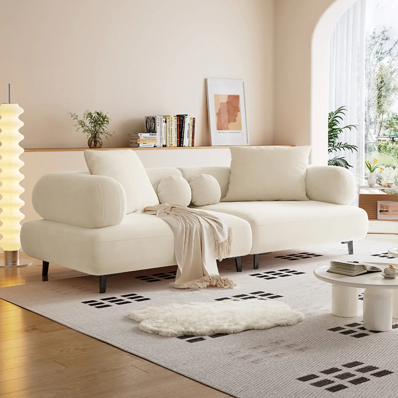 Italian Minimalist Casual Sofa Upholstered 3 Seater Sofa Image - 2 | homeyfad
