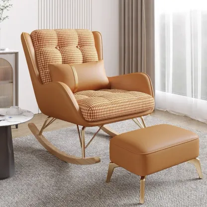 2 Piece Set Upholstered Rocking Chair Couch for Living Room Image - 8