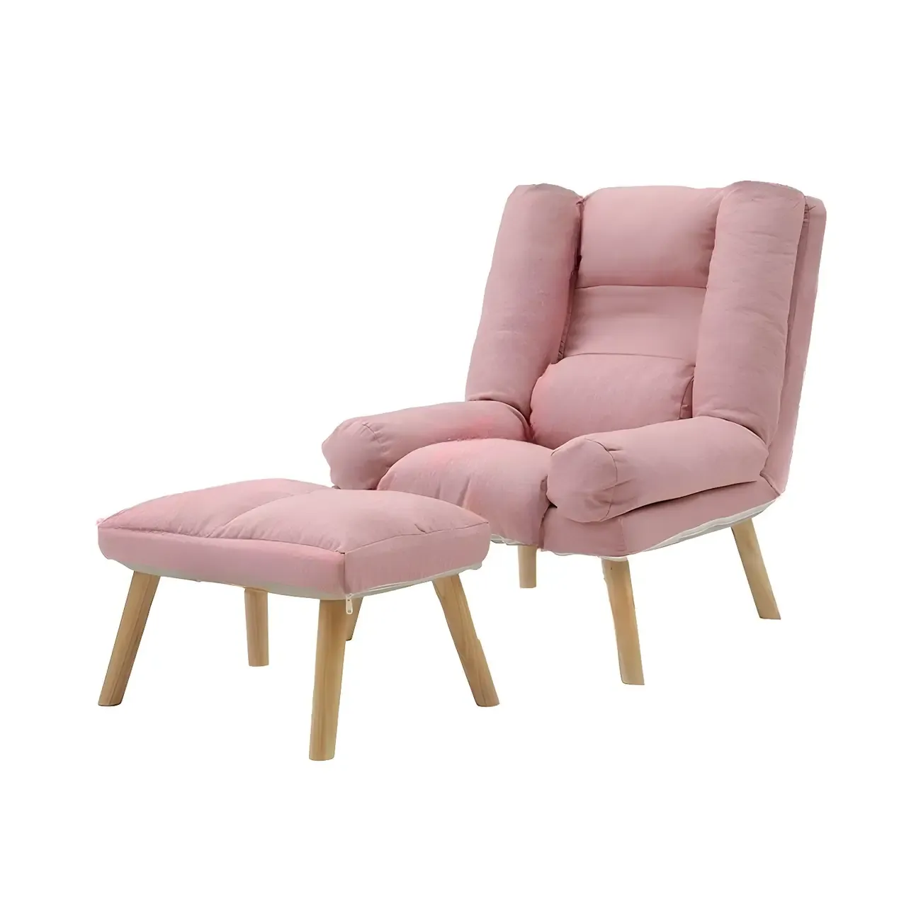 Modern Wood Frame Soft Fabric Recliner Sofa with Locking Back Angle Adjustment Image - 5