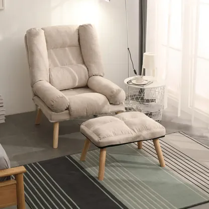 Modern Wood Frame Soft Fabric Recliner Sofa with Locking Back Angle Adjustment Image - 6