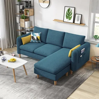 Modern Upholstered Sectional Sofa with Receptacle Storage Image - 13