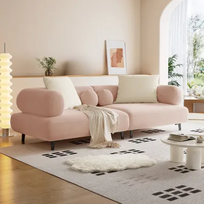 Italian Minimalist Casual Sofa Upholstered 3 Seater Sofa Image - 5