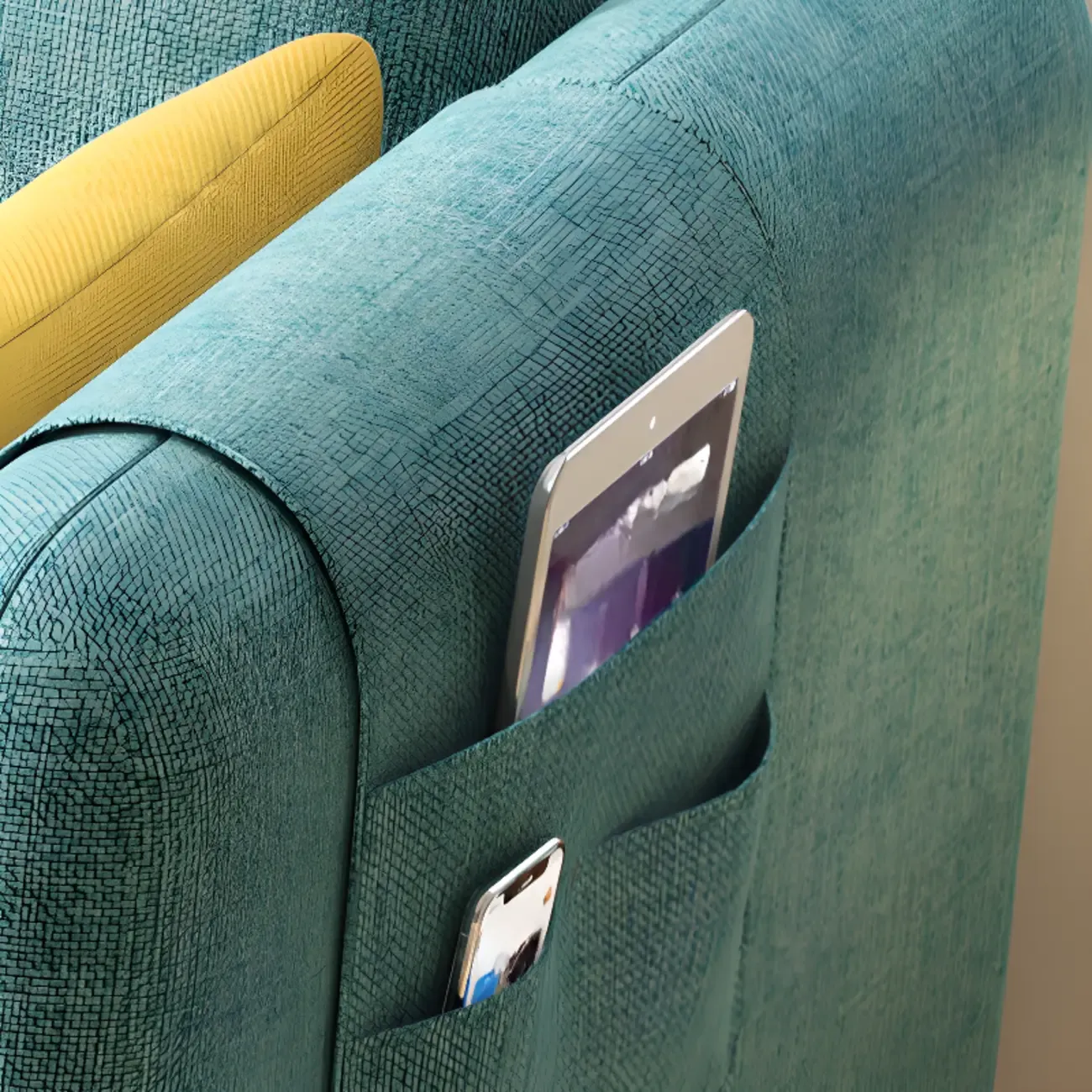 Modern Upholstered Sectional Sofa with Receptacle Storage Image - 14