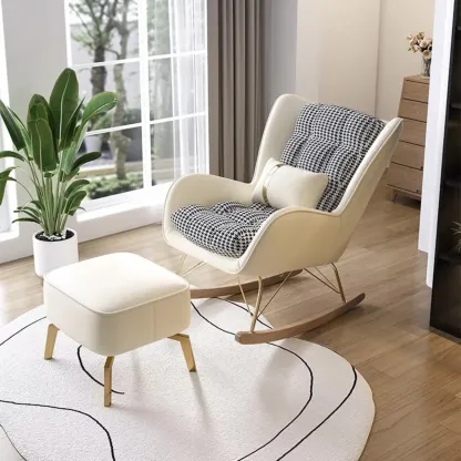 2 Piece Set Upholstered Rocking Chair Couch for Living Room Image - 11