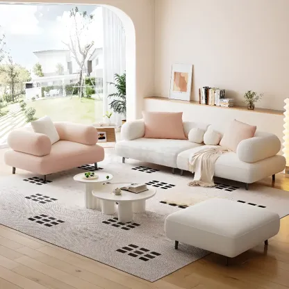 Italian Minimalist Casual Sofa Upholstered 3 Seater Sofa Image - 6