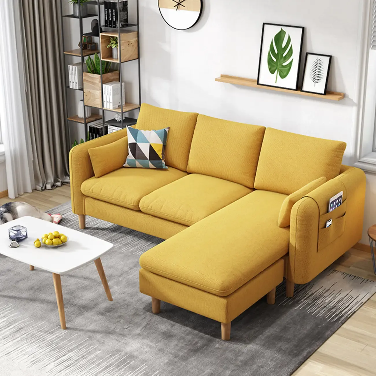 Modern Upholstered Sectional Sofa with Receptacle Storage Image - 15
