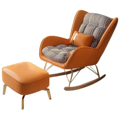 2 Piece Set Upholstered Rocking Chair Couch for Living Room Image - 12