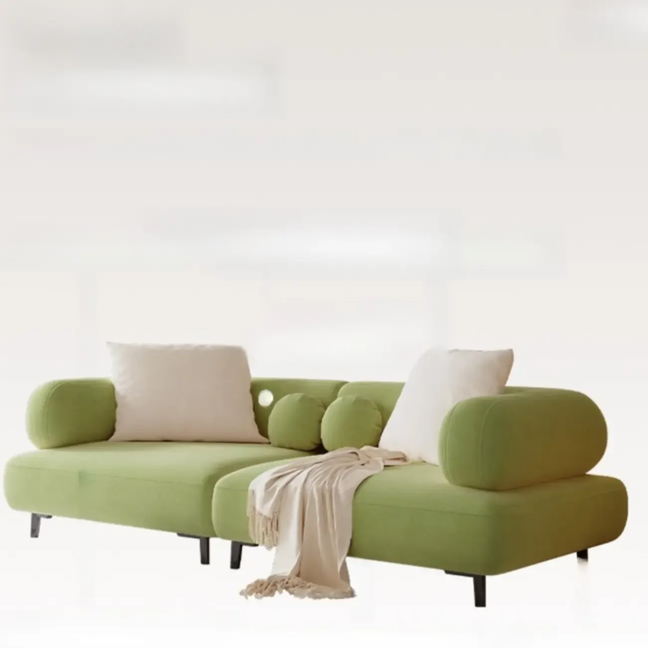 Italian Minimalist Casual Sofa Upholstered 3 Seater Sofa Image - 7