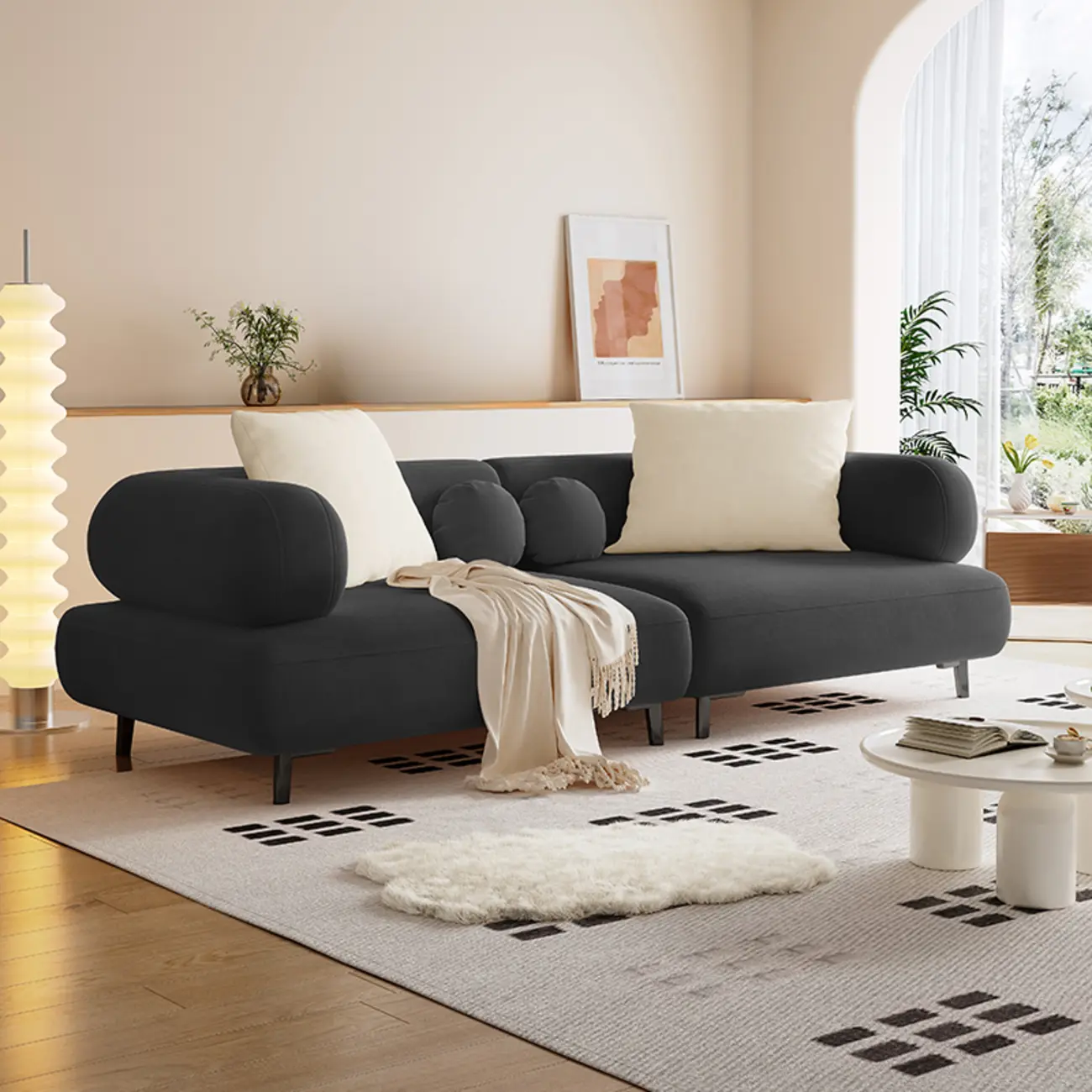 Italian Minimalist Casual Sofa Upholstered 3 Seater Sofa Image - 8 | homeyfad