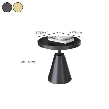 Art Deco Sintered Stone Circular Side Table Image - 16