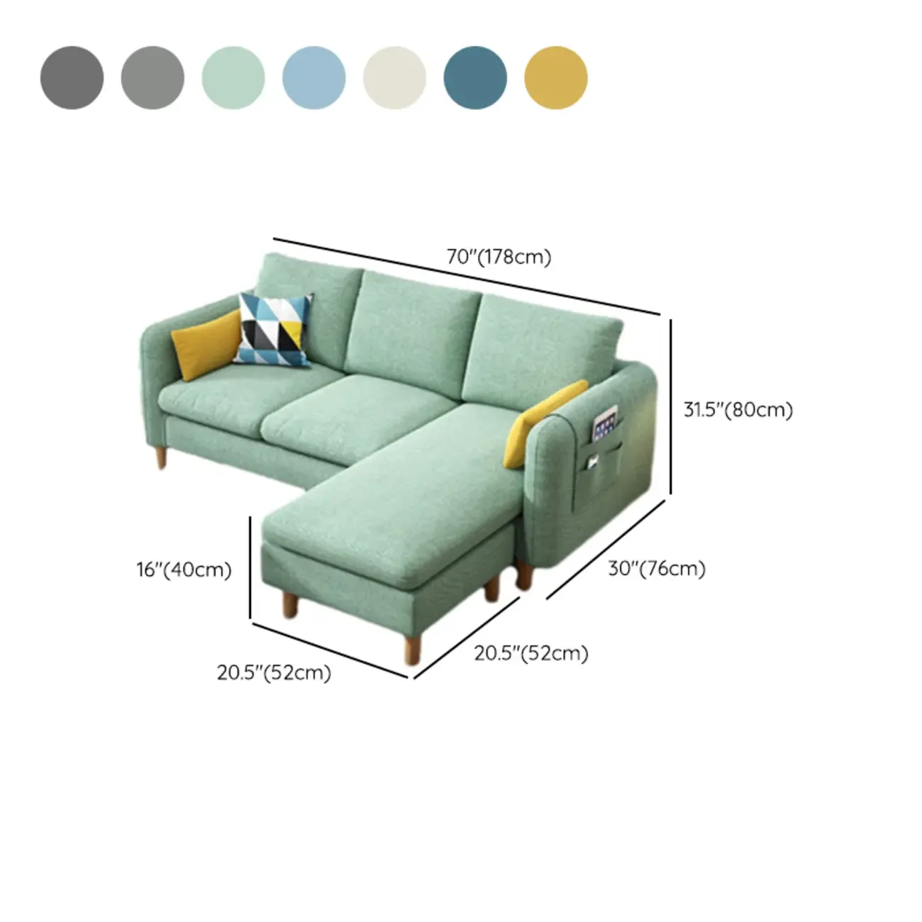 Modern Upholstered Sectional Sofa with Receptacle Storage Image - 19