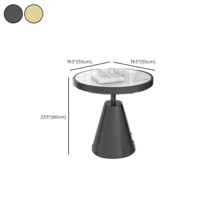 Art Deco Sintered Stone Circular Side Table Image - 17